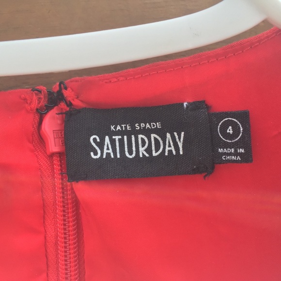 Kate Spade red invisible zip back w/ front slit - Picture 3 of 8